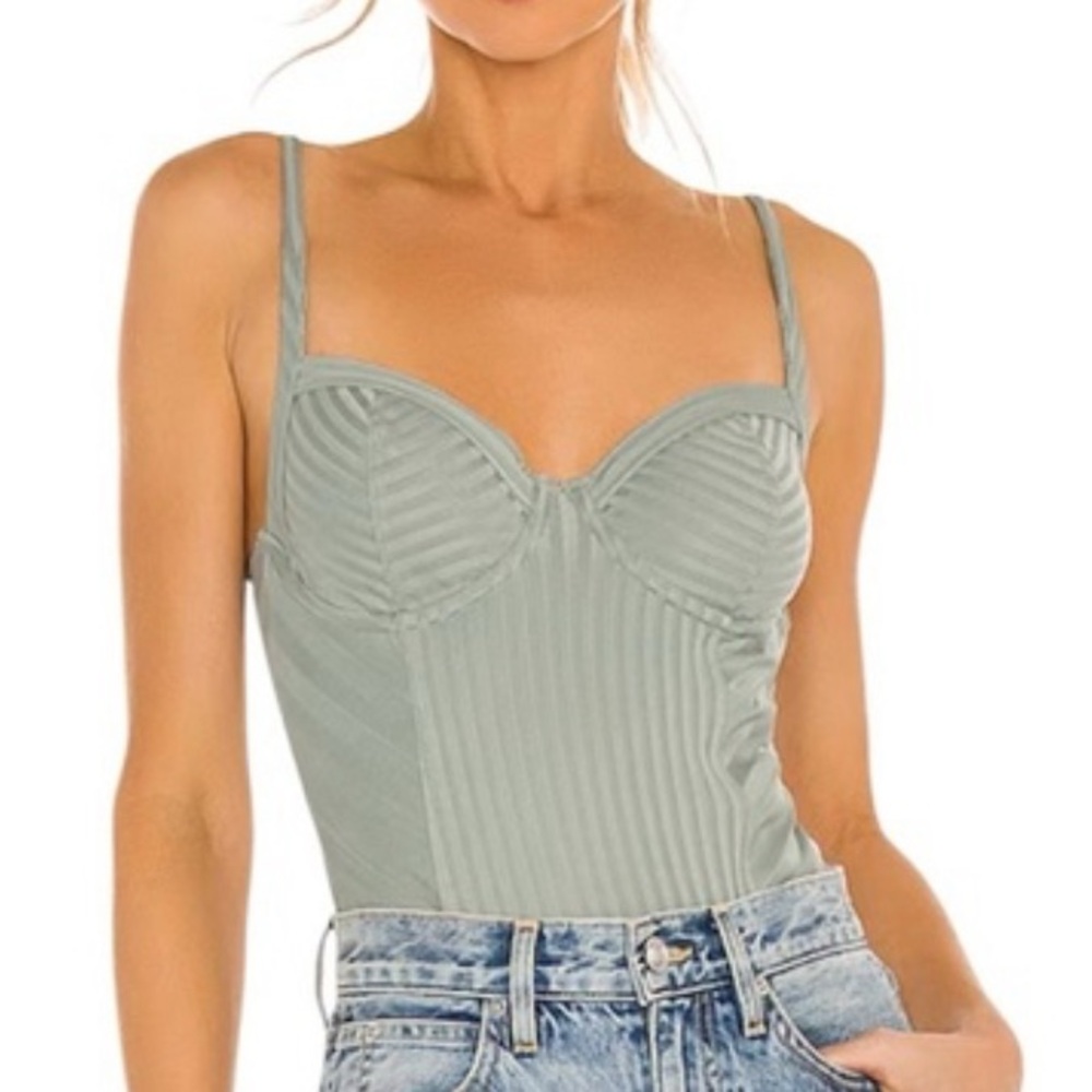 GORGEOUS SEA FOAM GREAN/GRAY BODYSUIT